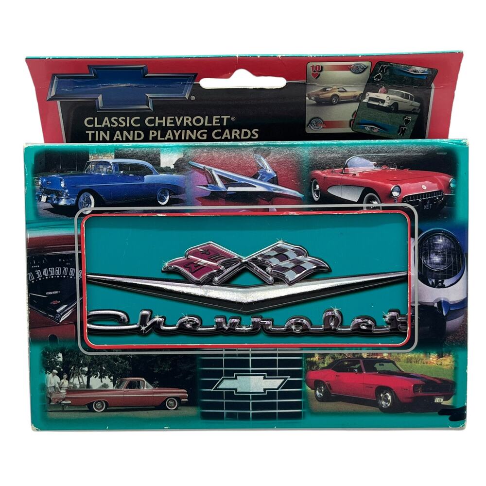 Vintage Chevrolet Twin Pack Playing Cards Collectible Tin - Picture 2 of 5